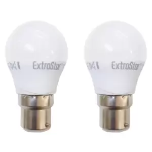 Image of Extrastar UK - 6W LED G45 Golf Ball Bulb B22 Day Light 6500K (Pack of 2)