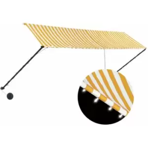 image of Retractable Awning with LED 400x150cm Yellow and White Vidaxl Yellow