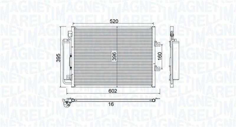 Image of MAGNETI MARELLI Air conditioning condenser MAGNETI MARELLI 350203780000