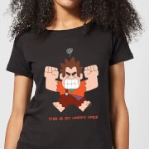 Disney Wreck it Ralph This Is My Happy Face Womens T-Shirt - Black - 4XL