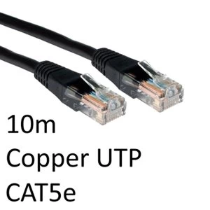 image of RJ45 (M) to RJ45 (M) CAT5e 10m Black OEM Moulded Boot Copper UTP Network Cable