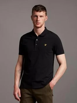 Lyle & Scott Plain Polo Shirt, Black Size M Men