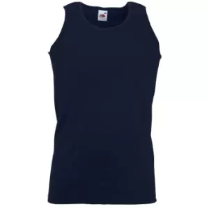 Image of Fruit Of The Loom Mens Athletic Sleeveless Vest / Tank Top (2XL) (Deep Navy)