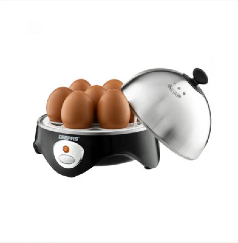 Image of Geepas Egg Boiler Cooker Poacher Steamer Omelette Maker Boiled 7 Eggs Black