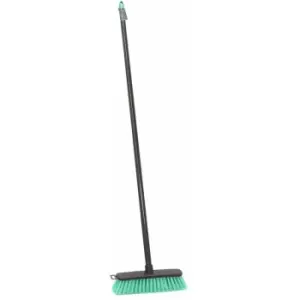 image of Lightweight Outdoor Hard Bristle Sweeping Brush Broom, Turquoise - JVL