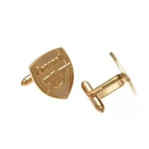 image of Arsenal FC Gold Plated Cufflinks (One Size) (Gold)