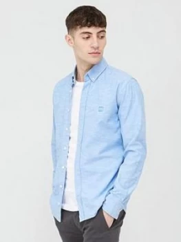 Image of Hugo Boss Mabsoot Oxford Shirt Blue Size L Men