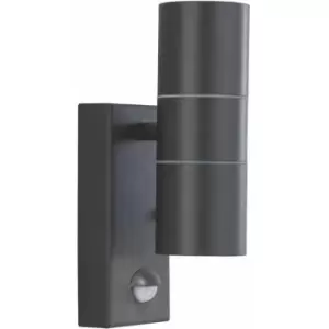 image of Outdoor LED wall light and porch gu10 LED ip44 2 Black bulbs + sensor tube