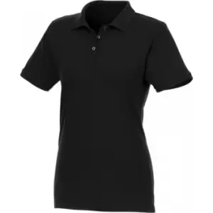 image of Elevate Womens/Ladies Beryl Short Sleeve Organic Polo Shirt (M) (Solid Black)