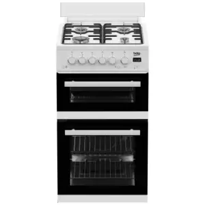 image of Beko EDG507W 50cm Twin Cavity Gas Cooker in White