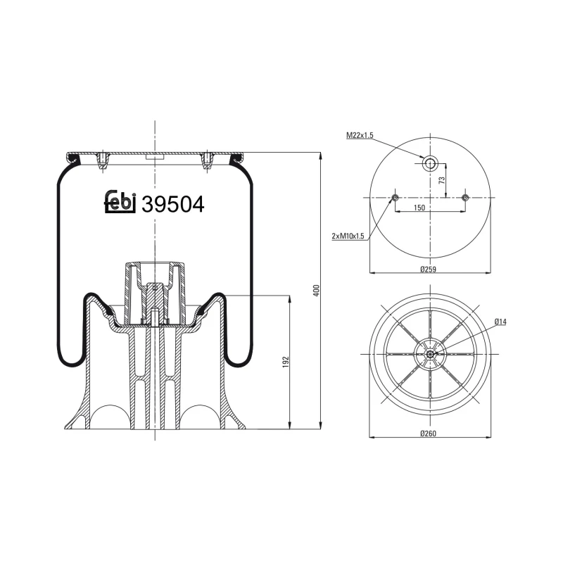 Image of FEBI BILSTEIN 39504 Boot, air suspension Boot,air suspension (324)