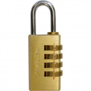 image of Faithfull Brass Combination Padlock 20mm Standard