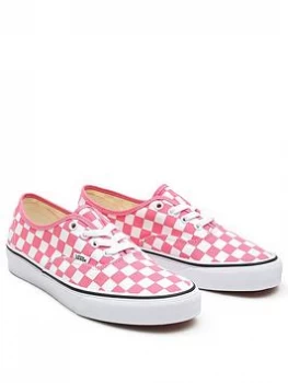 image of Vans UA Checkerboard Authentic - Pink/White, Size 4, Women