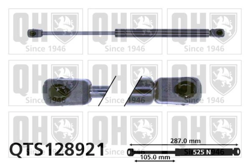 Image of QUINTON HAZELL Tailgate strut QUINTON HAZELL QTS128921