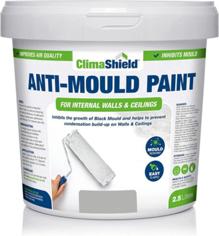 Image of Smartseal Anti Mould Paint - Pale Slate (2.5L) For Bathroom, Kitchen And Bedroom Walls & Ceilings 5.061E+12