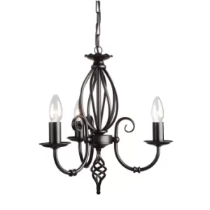 Image of Artisan Chandelier 3 Light Black Finish, E14