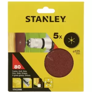 Image of Stanley 125mm Drill Sanding Discs 80G - STA32006-XJ