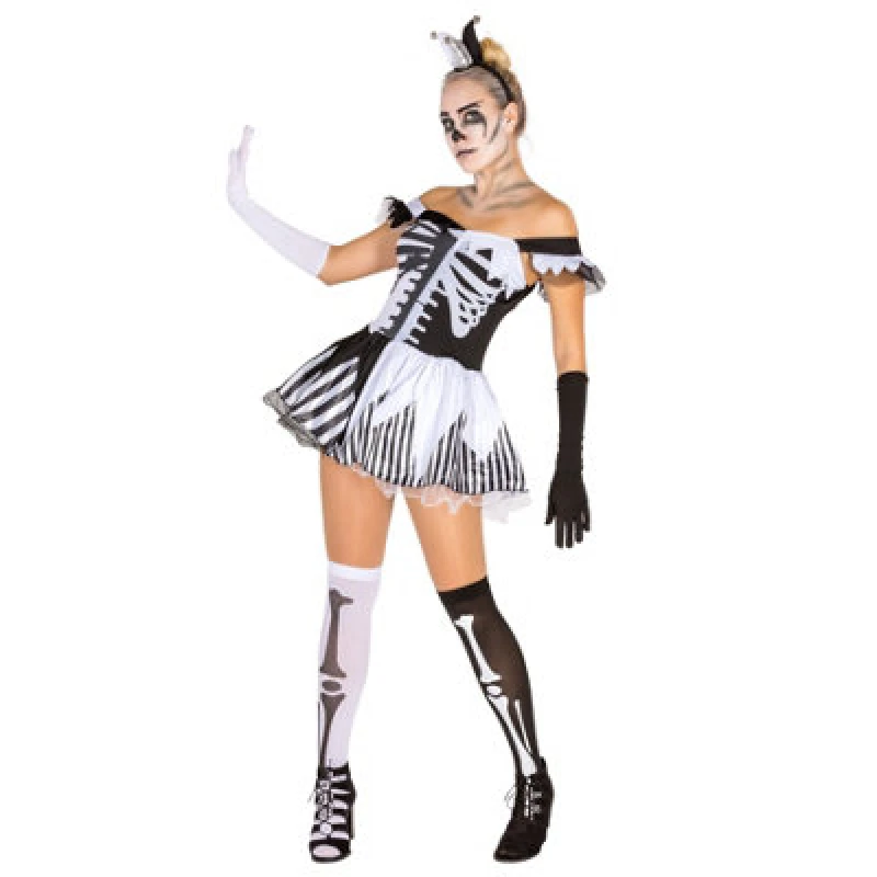 Image of Tectake Womens Black-White Skeleton Costume 300117 - White S