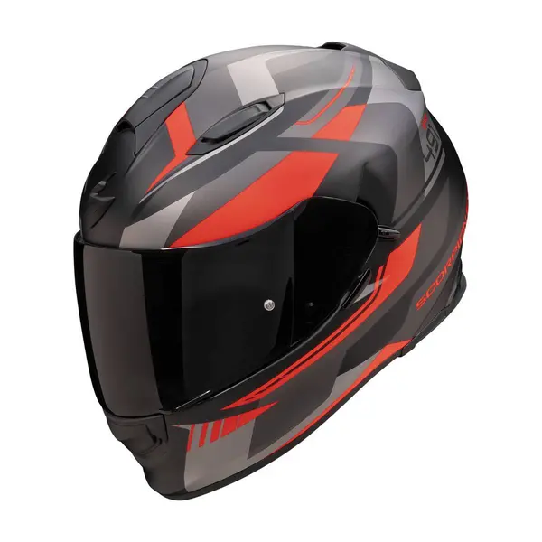 Image of Scorpion EXO-491 Abilis Matt Black Silver Red Full Face Helmet Size 2XL