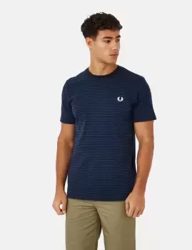 Image of Fred Perry Fine Stripe T-Shirt - Shaded Cobalt/Navy Blue