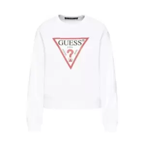 image of Guess Womens Logo Sweater - White