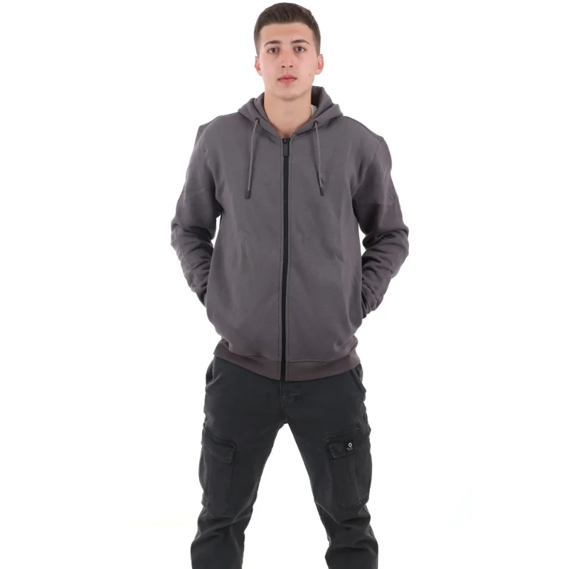 Image of Guess Zip-up hoodie Guess Aldwin Gris Male S
