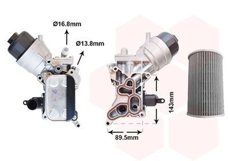 Image of VAN WEZEL Engine oil cooler VAN WEZEL 37013729