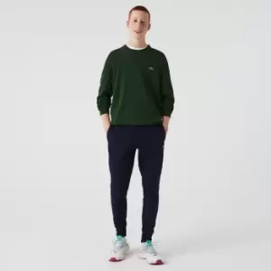 Image of Mens Lacoste Organic Cotton Fleece Trackpants Size 7 - XXL Navy Blue