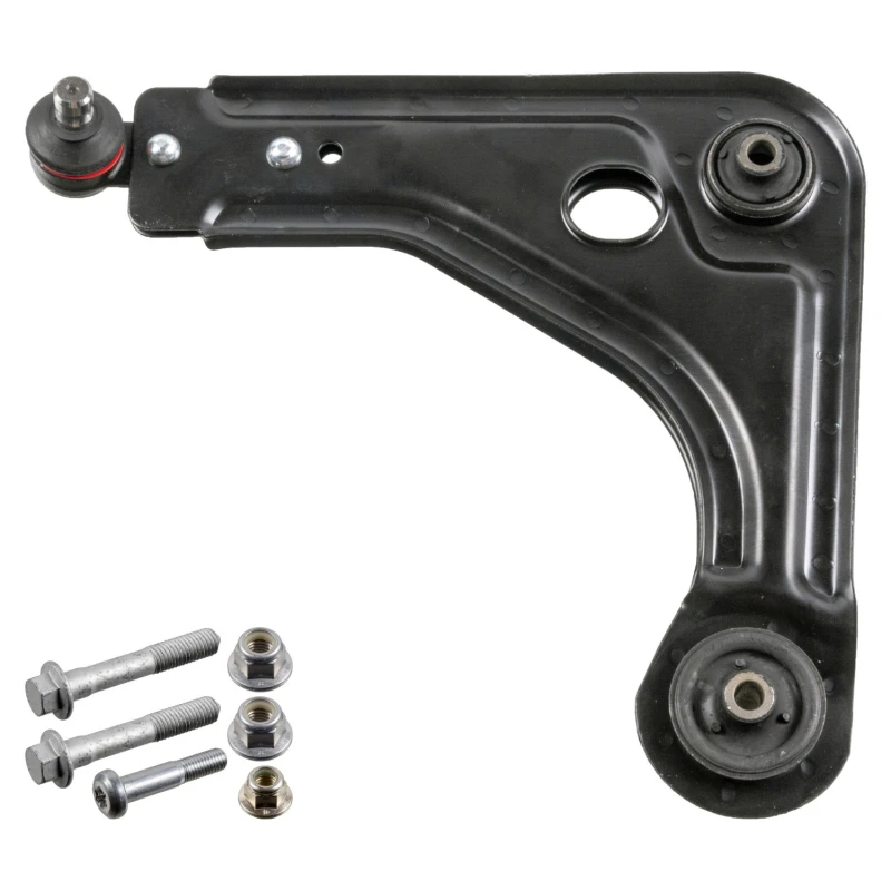 Image of FEBI BILSTEIN 33103 Suspension arm Control Arm, Sheet Steel, OE Turbo NEW, Lower, with rubber mount, with fastening/mounting material Sheet Steel Trac
