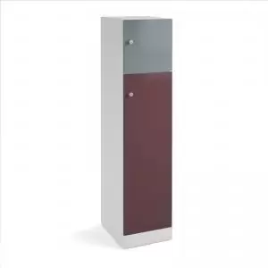 image of Flux 1700mm high lockers with two doors larger lower door - cam lock