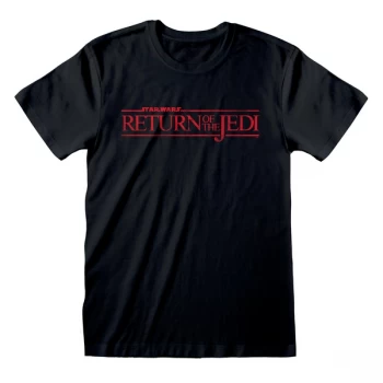 Image of Star Wars - ROTJ Logo Unisex Large T-Shirt - Black