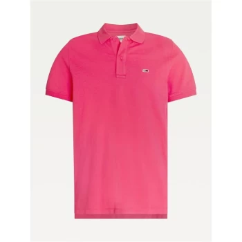 image of Tommy Jeans Jeans Classic Short Sleeve Polo - Cerise Pink