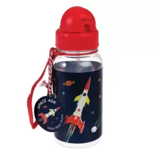 image of Space Age Rocket Kids Water Bottle Navy Blue/Red/White