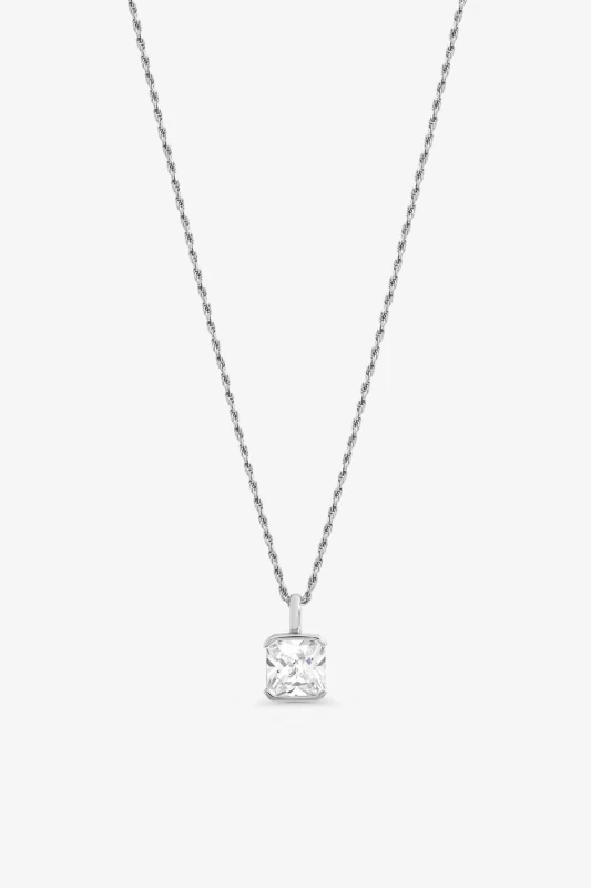 Image of Inicio Womens Sterling Silver Plated Cushion Pendant - Gift Pouch Silver Female One Size