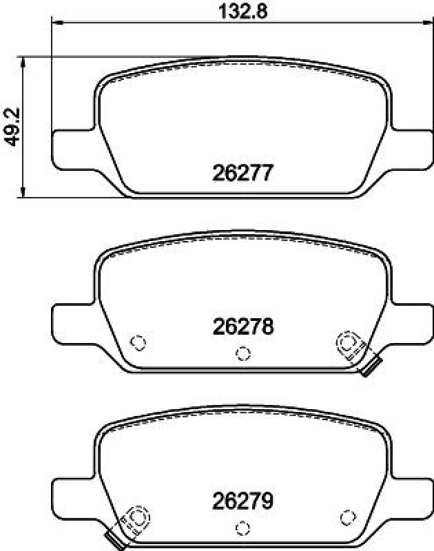 Image of HELLA Brake pad set HELLA 8DB 355 040-951