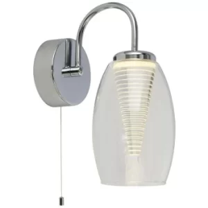 image of Searchlight Cyclone 1 Light Wall Light, Clear Glass 3000K