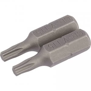 image of Draper Torx Screwdriver Bits T15 25mm Pack of 2