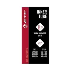 image of ETC Inner Tube 20 X 1.25-1.50-1.75 Schrader Valve 40mm