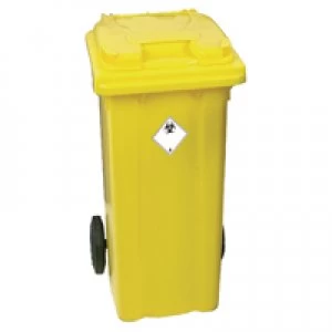 image of Slingsby Yellow Clinical Waste 2 Wheel Refuse Container 120 Litres 377918