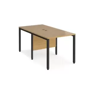 Image of Office Desk 2 Person Rectangular Desk 800mm Oak Tops With Black Frames Maestro 25