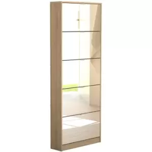 image of Shoes Shoe cabinet 5 Mirror tilting Doors in Oak - Oak