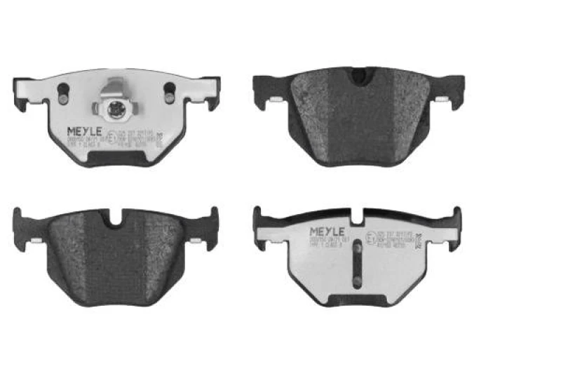 Image of MEYLE 025 237 3217/PD Brake pad set Rear Axle, prepared for wear warning indicator, MEYLE-PD Quality, with anti-squeak plate Brake Pad Set,disc brake