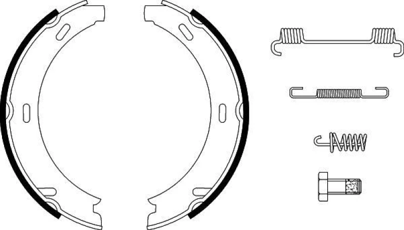 Image of HELLA Handbrake shoes HELLA 8DA 355 050-441