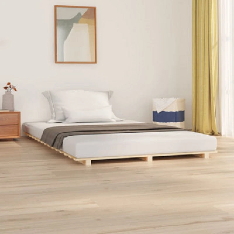 Image of Vidaxl Bed Frame Without Mattress 150X200 Cm King Size Solid Wood Pine
