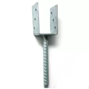 image of Moderix Zinc Plated U Type Post Fence Foot Anchors - Size 71 x 60 x 120 x 5mm, P