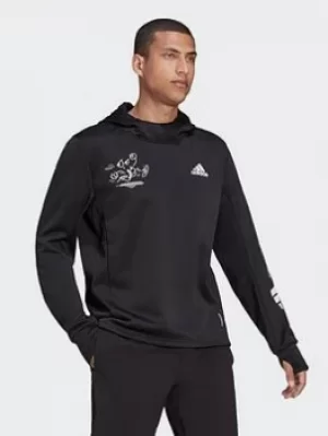 Image of adidas Signature Running Hoodie, Black, Size S, Men