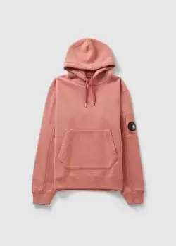 image of C.P. Company Kids Basic Fleece Hoodie In Cedar Wood