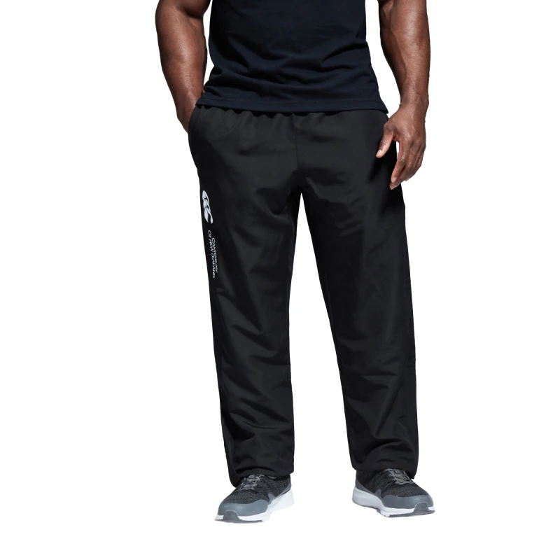 Image of Canterbury Canterbury Men Stadium Open Hem Tracksuit Bottoms in Black Size: 3X-Large Black XXXL Male 5063806437130