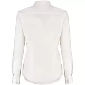 Image of Kustom Kit Womens/Ladies Long Sleeve Tailored Stretch Oxford Shirt (10 UK) (White)