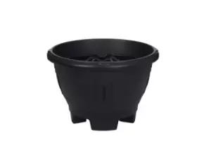 image of Whitefurze 26cm Venetian Round Planter With Legs, Black